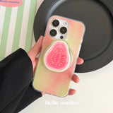 Korean Cute Guava Magnetic Grip Tok Griptok Phone Stand Holder Phone Case for iPhone 17 16 15 14 13 Pro Max For Magsafe Cover