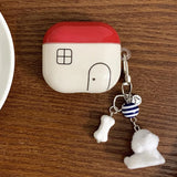 line red house simple style imd silicone earphone case for airpods 1 2 3 4 pro 2 soft protection cover