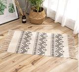 Cotton Linen Rugs and Carpets for Home Living Room Bedroom Tapestry Decorative Boho Ethnic Anti-slip Tassel Woven Floor Mat Door