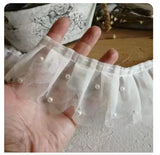 White Lace Lace Ribbons Accessories Lace Trim Handmade DIY Extended Clothes Pleated Sewing Decorative Fabric Skirt Hem Fabric