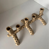 Ceramic Candelabra 5 Arms Candle Stick Holder Equipped Branched Candles Decorative Table Centerpiece Ornament Home Decoration