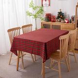 Christmas tablecloth Green Plaid Photo Atmosphere Resort Home Textile 2024 New Year table cover for Family Gathering Restaurant