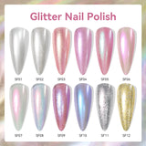7ml Auroras Glitter Nail Polish No Need of UV/LED Lamp Nail Supplies Vernis White Pink Silver Pearl Effect for Nails