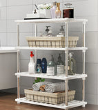 Simple Kitchen Storage Organizer Shelf White Bathroom 3 Layer Storage Rack Kitchen Spice Storage Racks Household Sundries Rack