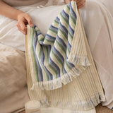 Rainbow Color 3D Striped Cotton Towel Super Soft Combed Cotton Towel Fresh Skin-friendly Face Towel Sbsorbent Bath Towels