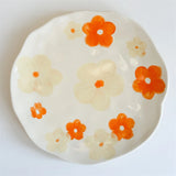 Creative Hand-painted Flower Pattern Ceramic Plate Underglaze Color Coffee Cup Dish Snacks Fruit Dessert Plates Gifts Saucers