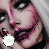 1 Pair Cosplay Color Contact Lenses Halloween Mesh Series Red White Blue Coloured Lenses  for Eyes Anime Accessories