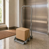Hand-Push Trolley Cylindrical Handle Metal Trolley Platform Hand Truck Compact Flat Bed Platform Truck Four-Wheel