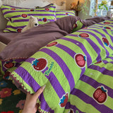 Class-A Pure Cotton Shell Edge Bedding Sets Ins Printing Bedclothes for Four Seasons Soft Skin-Friendly Home Textile for Adults