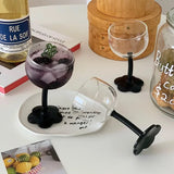 Vintage Glass Cups Home Christmas Party Drinkware Cute Flower with Tilted Head Goblet Romantic Champagne Glass Kitchenware Gifts