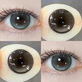 2Pair 14.2-14.5 Diameter Black Gray Lenses Natural Pupils Brown Colored Lenses for Eyes Female Beauty and Fast Shipping