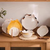 Cute Cartoon Household High Value Rice Bowl Ceramic Underglaze Color Kitten Bowl