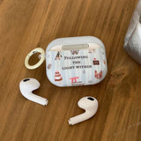 Sky Blue Stripe English Pattern Butterfly Penguin Silicone Shockproof Protection Case for AirPods 1 or 2 3 4 Pro 2 Soft Cover