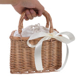 1Pcs Natural Rattan Woven Small Flower Basket Portable Decorative Storage Basket for Dried Flowers Home Wedding Decoration Gift