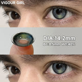2pcs Half-Year Colored Contacts for Men Big Diameter Glossy Lenses Blue Green Purple Cosplay High