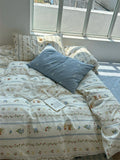 Pure Cotton Fledding Set Four-Piece Queen Size Bed eet Cover Duvet Cover Bedding Protector Single Dormi Bed Linens