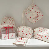 Original Korean Imported Quilted Soft and Cute Quilted Zipper Makeup Bag Storage