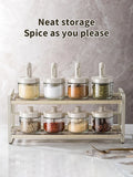1/3 pcs Glass Seasoning Bottle With Telescopic Spoon Household Kitchen Salt Storage Box Leak Proof and Moisture-proof