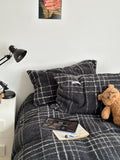 Comfortable Woolen Milk Velvet Thiened Autumn Winter Four-Piece Bedding Set Plaid Blogging Sle Skin-Friendly Universal Use