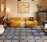 Plaid Retro Carpet Living Room Large Area Study Bedroom Bedside Soft Floor Mat Room Leisure Area Coffee Table Rug Ковер Tapis 