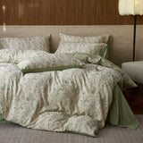20% Linen and Cotton Bedding Sets Print Duvet Cover Sheet Pillowcase 4pcs Breathable Underwear Bed Linens