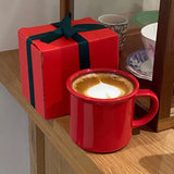 270ml Ceramics Red High-value Flip Over Mug Fun Letter Coffee Milk Cup With Gift Box Send Children Christmas Party Gift Mugs