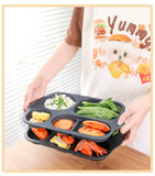 Plastic Student Dinner Plate Thickened Canteen Compartment Food Tray Anti-fall Multigrid Rice Pan Home Rectangle Kitchen Tools