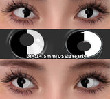 1 Pair Cosplay Crazy White Contact Lenses Colored Contact Lenses Anime Makeup Black Eye Lenses Yearly Halloween Lenses