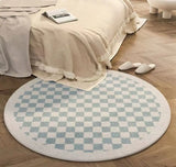 Modern Minimalist Carpets for Living Room Large Area Bedroom Decor Plush Carpet Home Plaid Round Floor Mat Thicken Lounge Rug