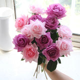 11pcs/Lot Rose Artificial Flowers Real Rose Touch Flowers Home for Decorations Wedding Party or Birthday Bouquet
