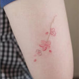 Watercolor Cherry Blossom Petal Tattoo Sticker Gradient Effect Waterproof Sweatproof Non-reflective Temporary Tattoo