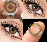 2pcs Colored Lenses For Eyes HAWAII Series Natural Beautiful Cosmetic Contact Lenses Yearly Use Myopia Beautiful Pupil