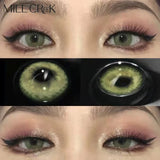 1 Pair Color Contact Lenses With Diopter Fashion Natural Green Circle Lens Beauty Pupils 0~-8.00 Yearly Fast Shipping