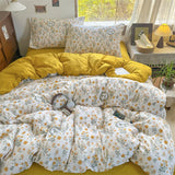 New Floral Double-piece Washed Cotton Quilt Cover  Skin-friendly Breathable Student Dormitory Duvet Covers Without Pillowcases