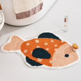 Cartoon Fish Children's Bedroom Floor Mat Soft Shaggy Carpets Anti-slip Area Rugs Absorbent Bath Mat Cute Living Room Decoration