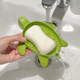 Turtle Drain Soap Box Practical and Cute Cartoon Turtle Soap Holder, Suitable for Home Use Drain Soap Holder Soap Box