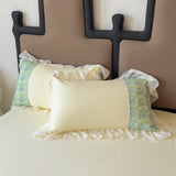 4Pcs Korean Princess Style Luxury Haute Couture Chiffon Lace Ruffle Queen/King Size Quilt Cover Bed Skirt Double Bedspreads
