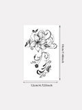 Lily Tattoo Sticker Temporary Tattoo, Simple Sketch Line Flower Tattoo, Sexy Waist Belly Body Art, Waterproof Long-Lasting Tatto