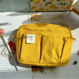 Large Capacity Canvas Storage Bag Simple Design For High School Students Multi-Layer Pencil Case And Bag For Boys And Girls