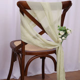 12PCS Chiffon Chair Sashes Wedding Chair Decoration 16x275cm Long For Wedding Aisle Decorations Party Banquet Event Baby Shower