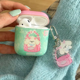 2024 New Korea Popular Cartoon Cute Funny Pink Dog Cover TPU Case For Airpods Pro 2 Airpods 1 2 3 Pro 3nd Wireless Earphone Case