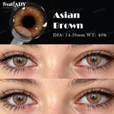 1 Pair Asian Series Colored Contact Lenses Natural Brown Pupils Eyes Contact lenses Green Soft Contacts 14.50mm