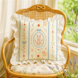 Korean Romantic Pillow Girl's Heart Washed Cotton Ruffled Cushion Cover Core Car Sofa Carto Rabbit Floral Pillow 45cmx45cm