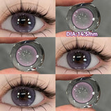 1 Pair Myopia Fashion Lens Prescription Colored Contact Lenses Beauty Pupils Purple Eye Lenses Blue Eye Color Lenses