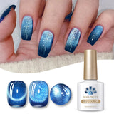 Green Guava Gel Nail Polish Cat Magnetic Light 10ml Sparkling Glass Bead Soak Off UV LED Varnish Salon Maniucre