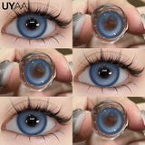 Highlight Pattern Contact Lenses - Subtle Mixed Blood Look, Must-Have for Date Makeup, Brown/Blue/Grey/Green