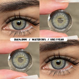 1 Pair Big Eyes Black Lenses Natural Gray Lenses Color Contact Lenses Eyes with Green Beautiful Pupils Lenses Yearly