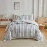 3Pcs Duvet Cover Set,  100% Soft polyester Duvet Cover with Tassel Texture, Tufted Duvet Cover All Seasons