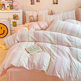 Class A 60S Pure Cotton Bedding Sets Jacquard Cotton Skin Friendly Comforter Cover Set Girl Duvet Cover Set for Queen King Size