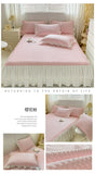 2/3pcs Summer Cooling Princess Bed Skirt Set Class A Mattress Cover Single Soft Mat Room Decor Bedspread Ice Silk Bean Cool Mat